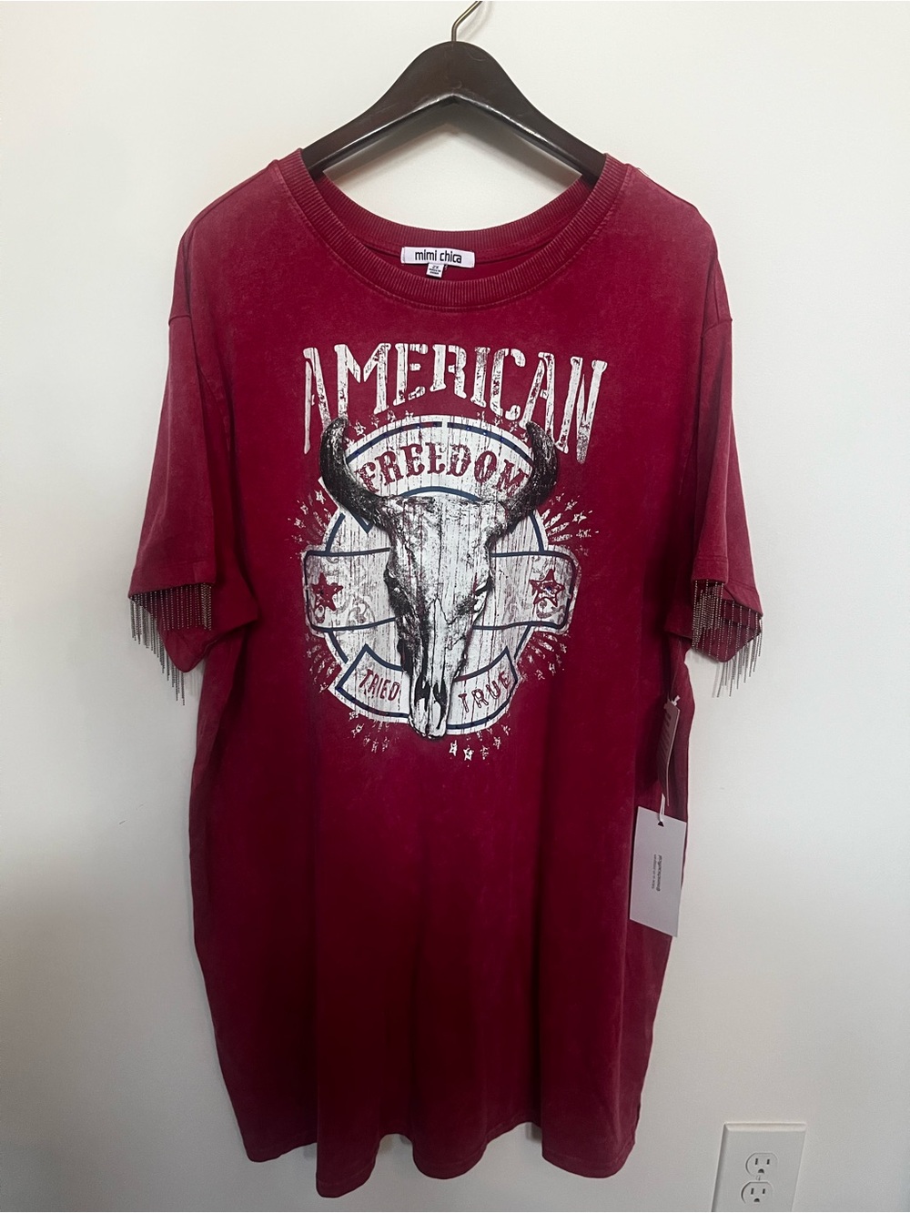 Plus Size Graphic Oversized Graphic T-shirt/Western T-Shirt with Fringe Sleeve